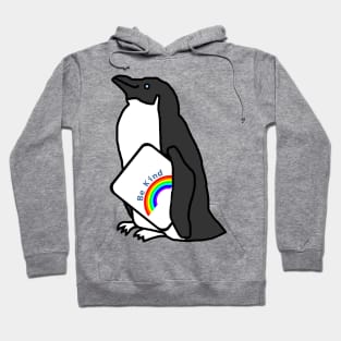 Cute Penguin Says Be Kind With a Rainbow Hoodie